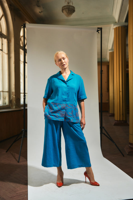 Full length wide leg pants