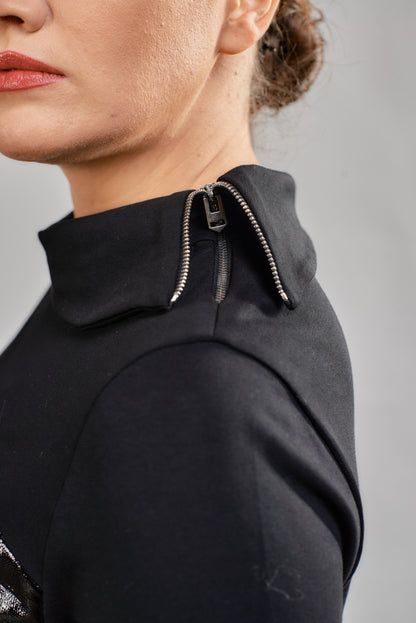 A-line dress with safety-pins detail