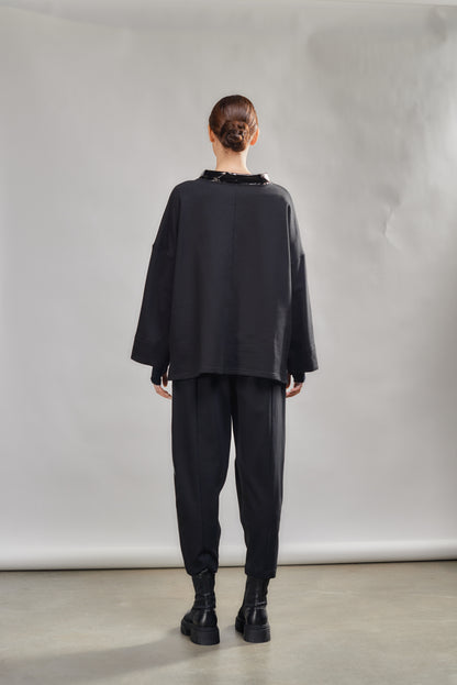 Relaxed-fit sweatshirt fabric pants