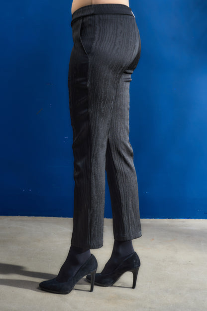 Tuxedo leg pants in moire Japanese fabric