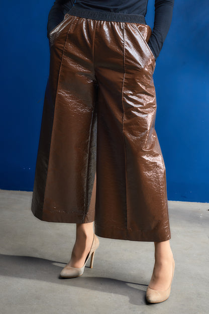 Gaucho Pants with Pockets and Elastic waistline