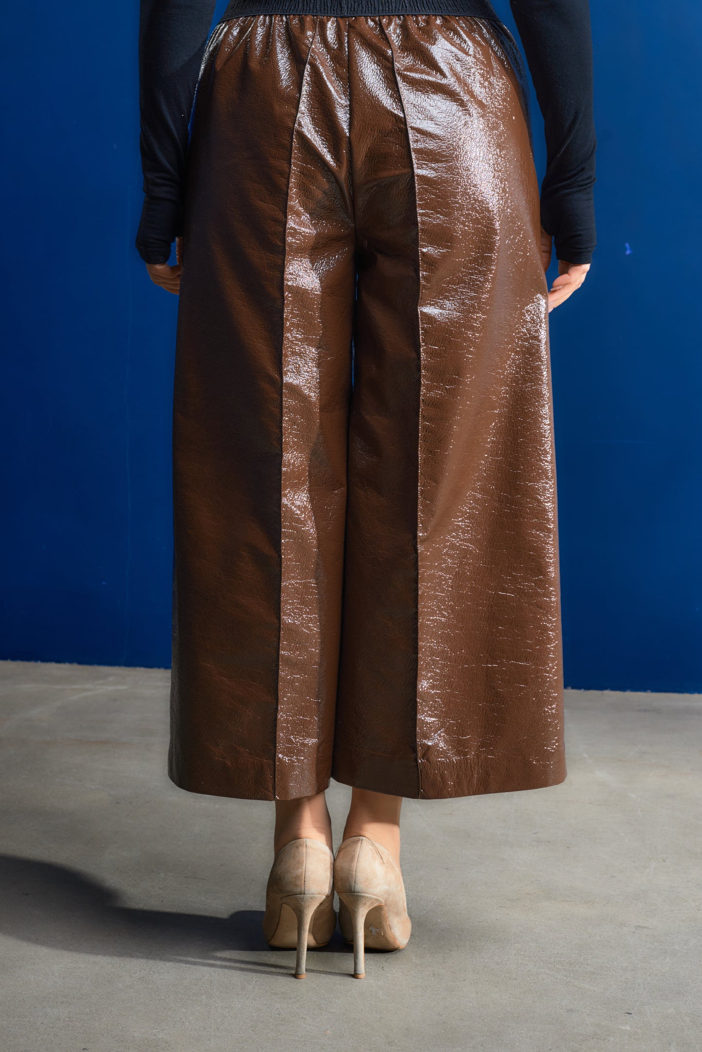 Gaucho Pants with Pockets and Elastic waistline