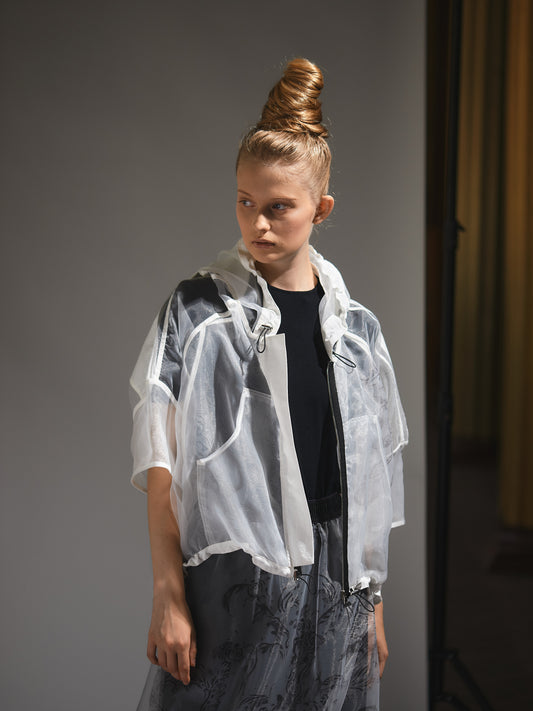 Transparent organza jacket with print |  NY77DESIGN