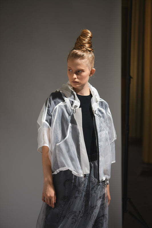 Transparent organza jacket with print |  NY77DESIGN