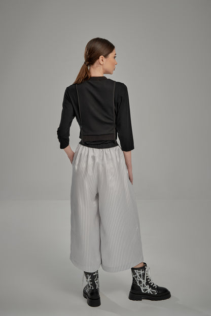 Cropped Silver Sequin Vest