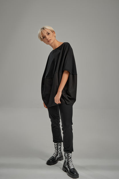 Round design top with half mesh overlay