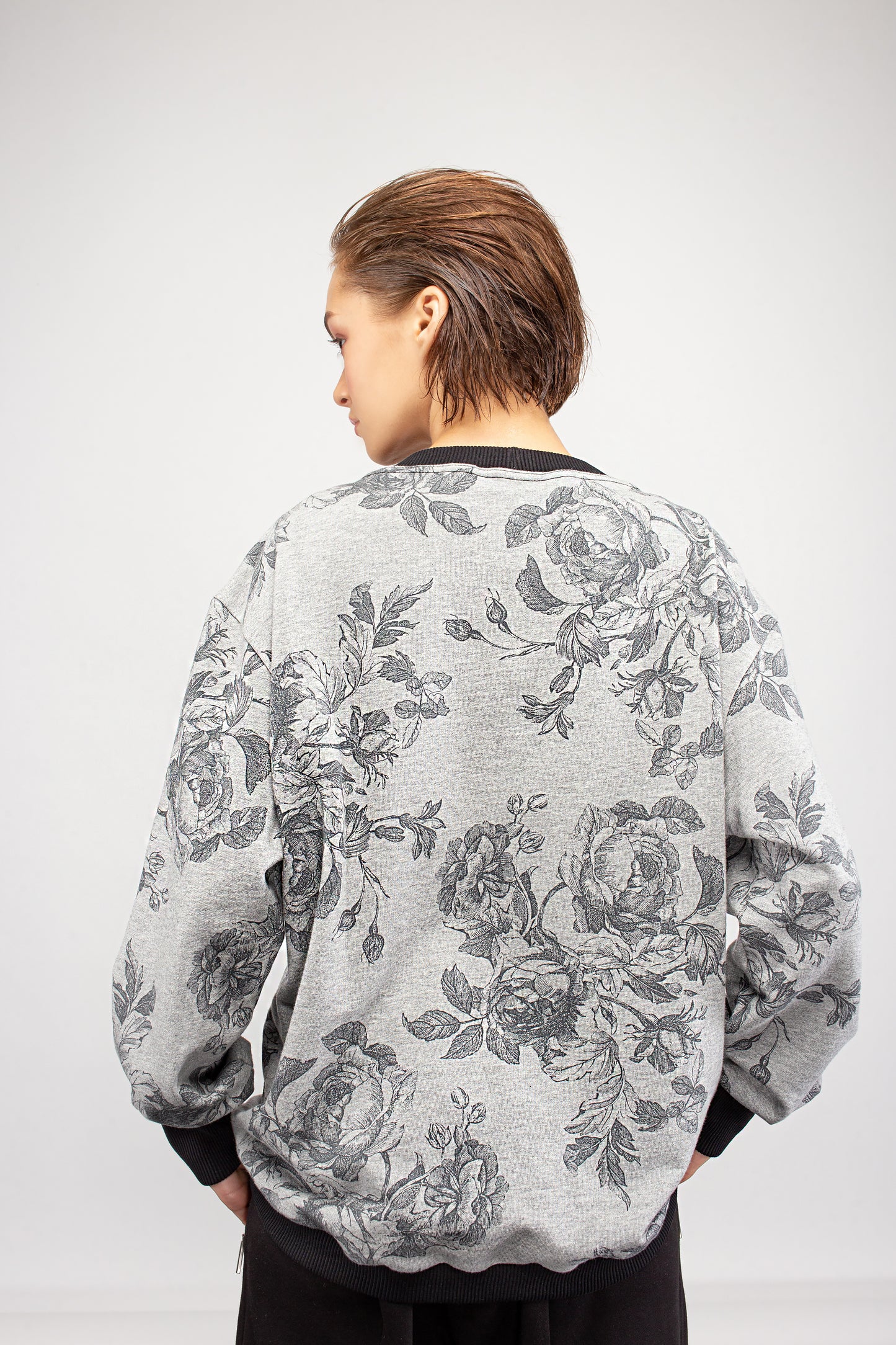 Long sleeve cotton sweatshirt with print