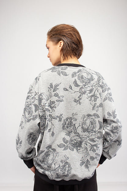 Long sleeve cotton sweatshirt with print