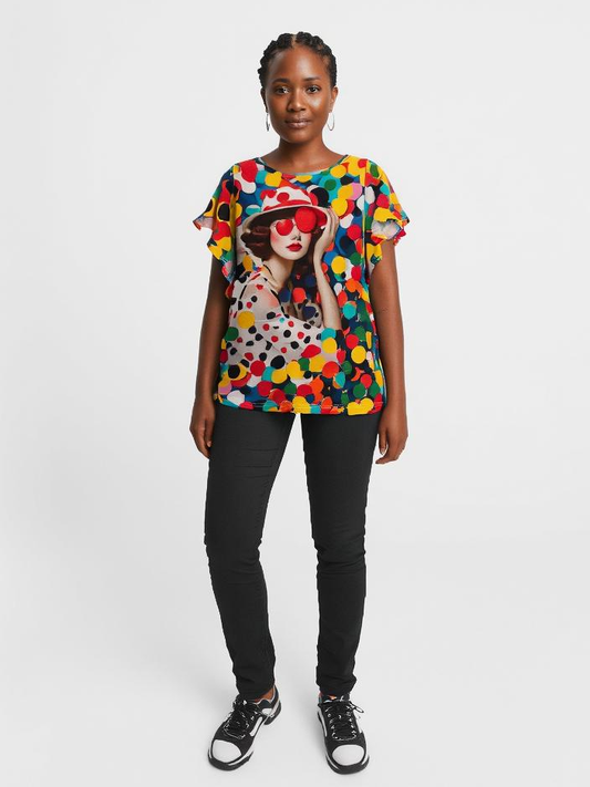 Raffle sides top with AI generated print |  NY77DESIGN