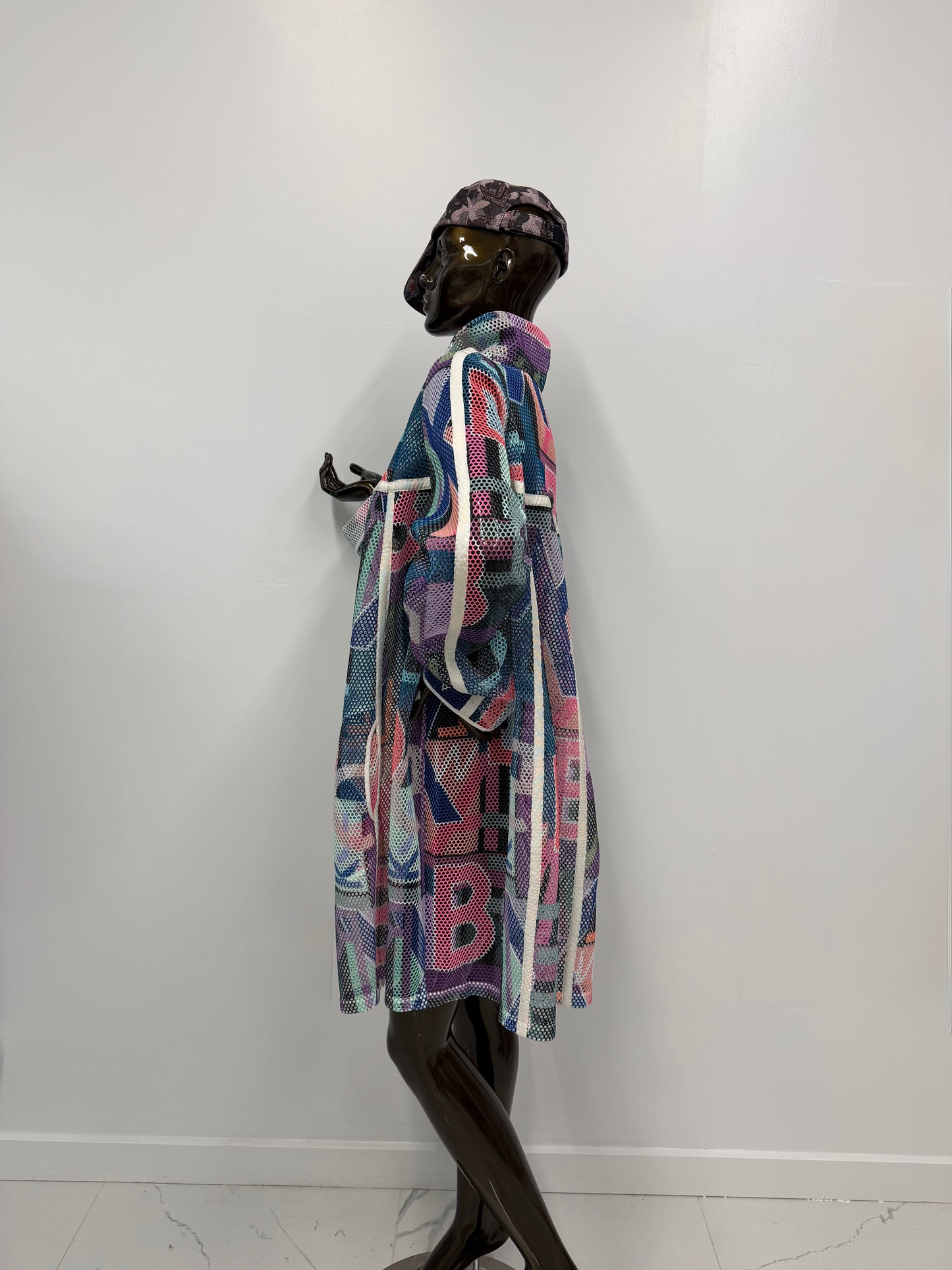 Cocoon coat with special print