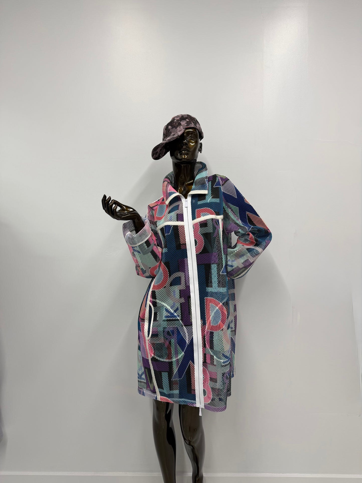 Cocoon coat with special print