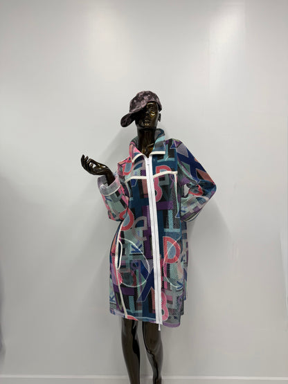 Cocoon coat with special print