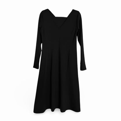 A-line dress with embroidery and V-on a back