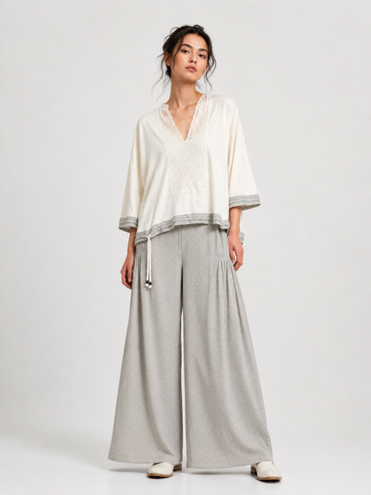 Japanese Cotton Wide-Leg Pants