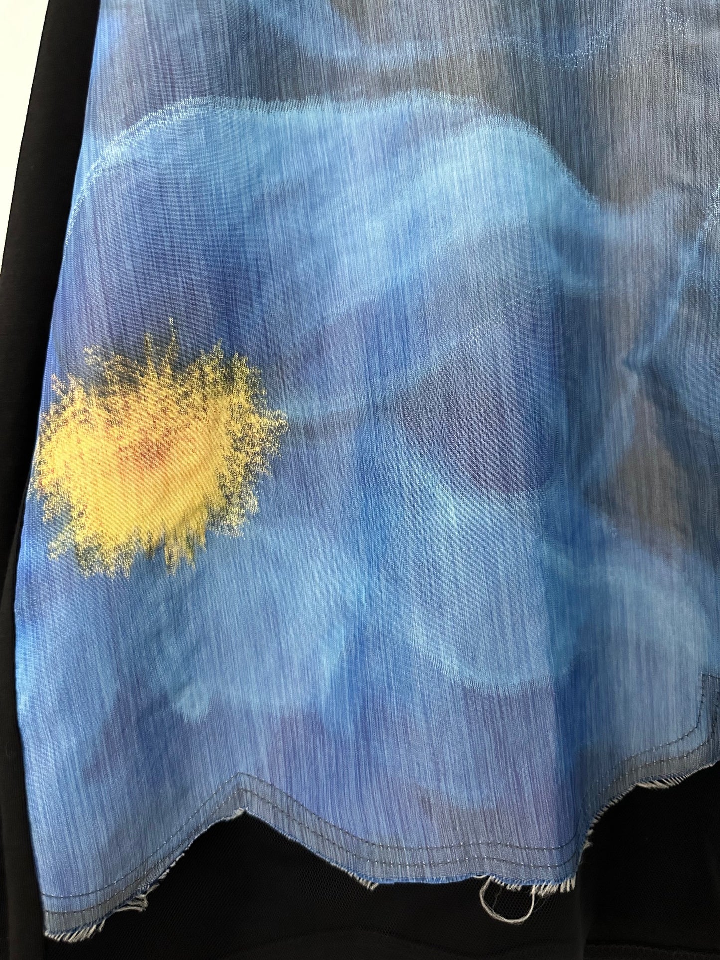 Long sleeve square top blue |  NY77DESIGN