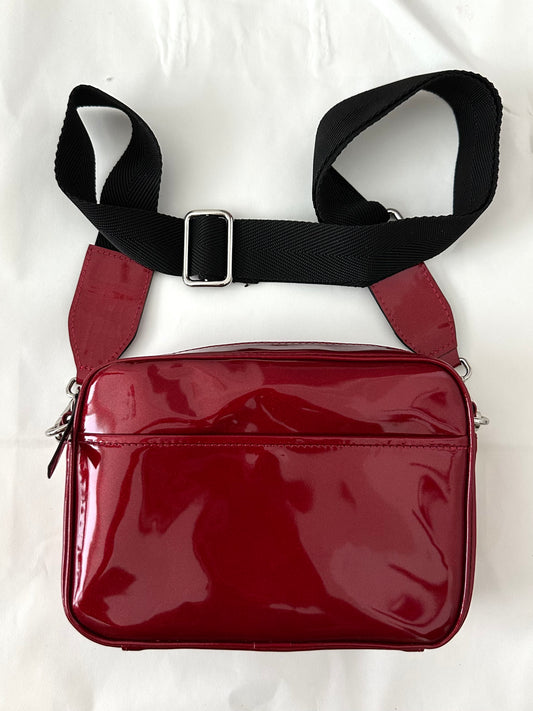 Crossbody Camera Bag Glossy Leather | NY77DESIGN