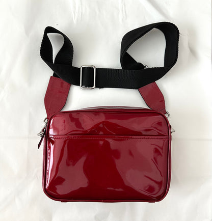 Crossbody Camera Bag Glossy Leather | NY77DESIGN