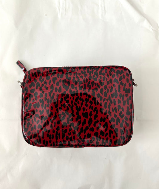 Crossbody Camera Bag Animal Print Glossy Leather | NY77DESIGN