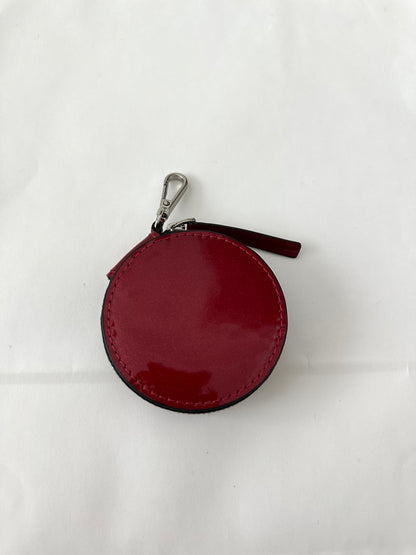 Coin Pouch in Candy Red Glossy Leather | NY77DESIGN
