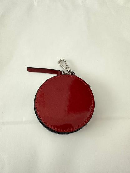 Coin Pouch in Candy Red Glossy Leather | NY77DESIGN