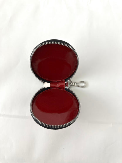 Coin Pouch in Candy Red Glossy Leather | NY77DESIGN