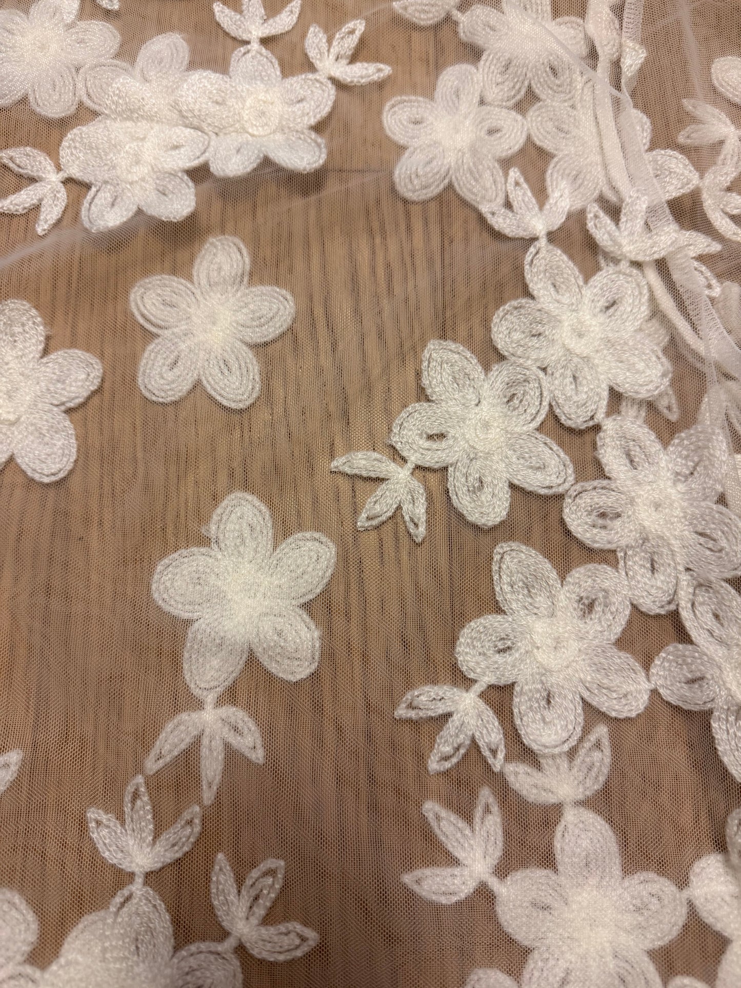 Floral embroidered mesh top