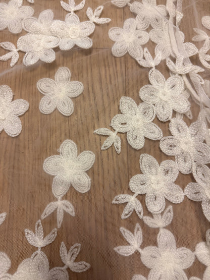 Floral embroidered mesh top