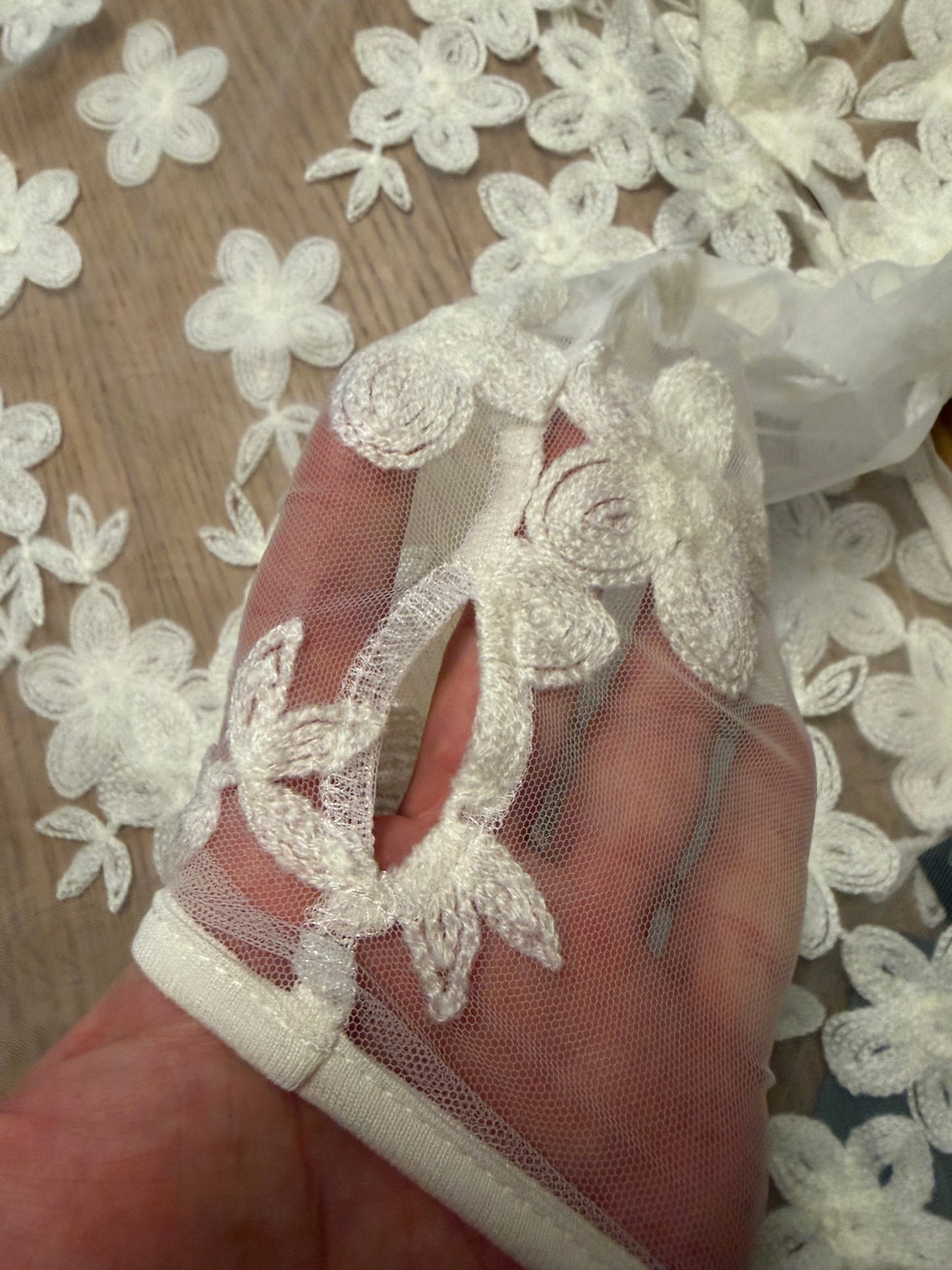 Floral embroidered mesh top