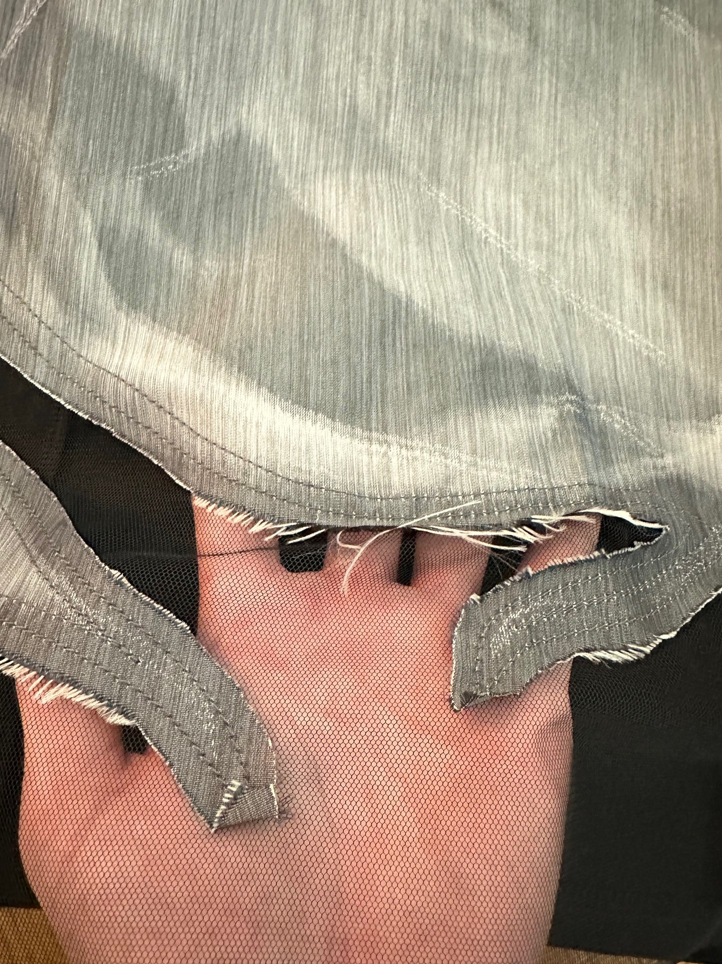 Long sleeve square top grey |  NY77DESIGN