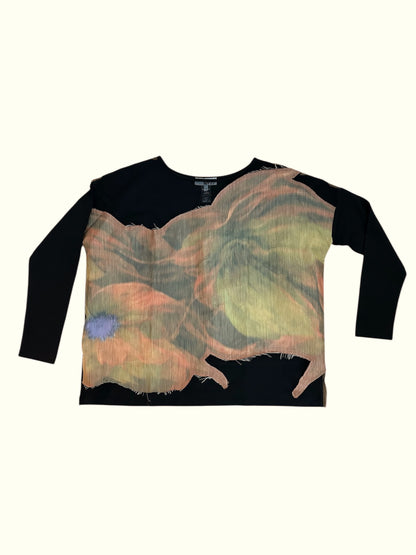 Long sleeve square top orange |  NY77DESIGN