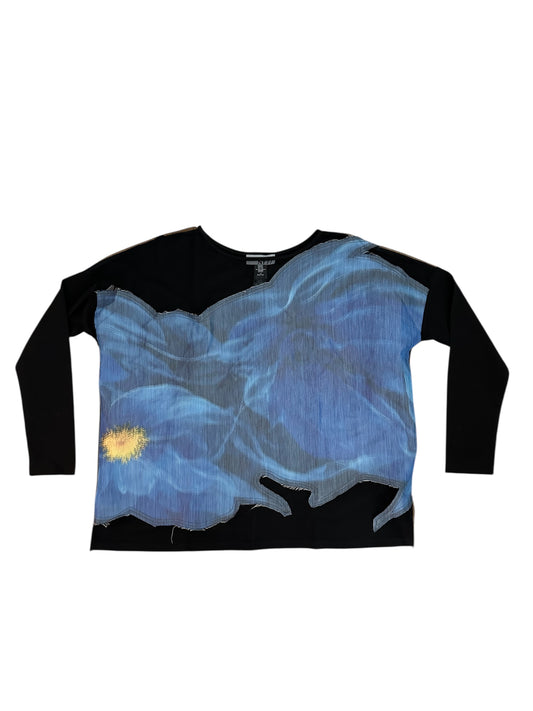 Long sleeve square top blue |  NY77DESIGN
