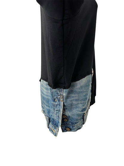 Japanese Cotton Sweatshirt with jeans detail | NY77DESIGN