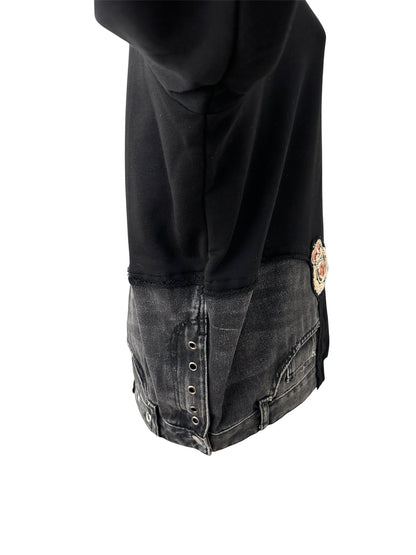Japanese Cotton Sweatshirt with jeans detail | NY77DESIGN