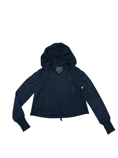 Cropped hoodie with mesh overlay