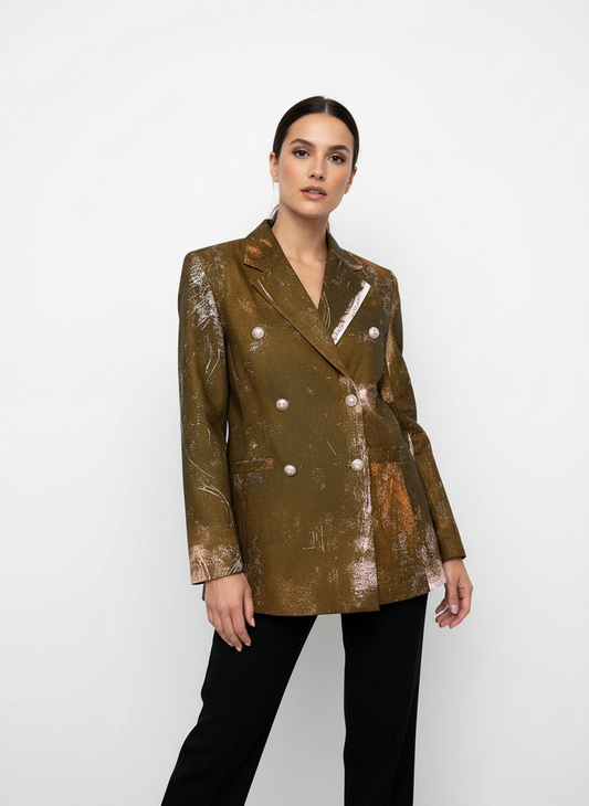 Double breasted jacket with vintage buttons