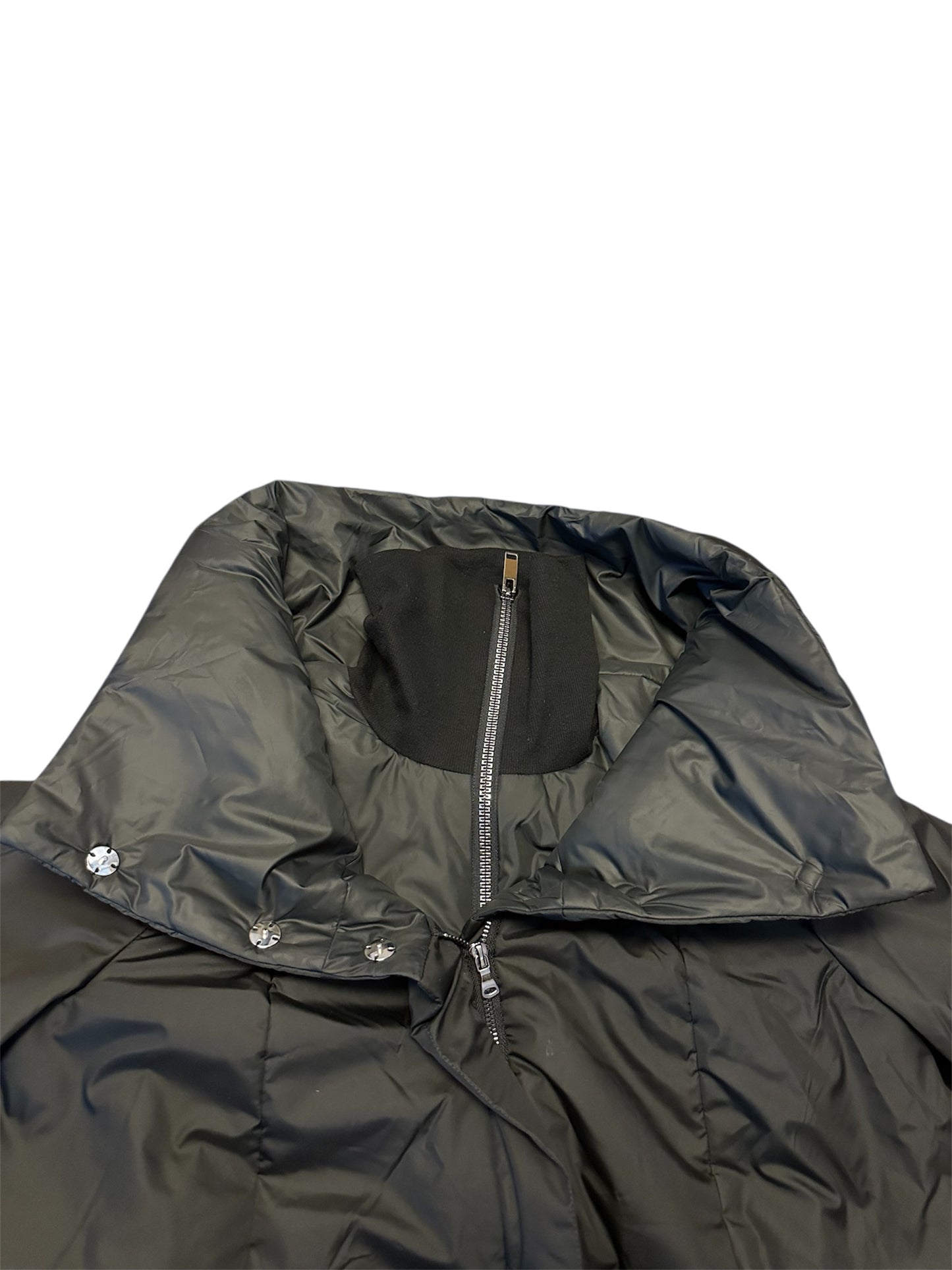 Winter cocoon jacket high neck double collar