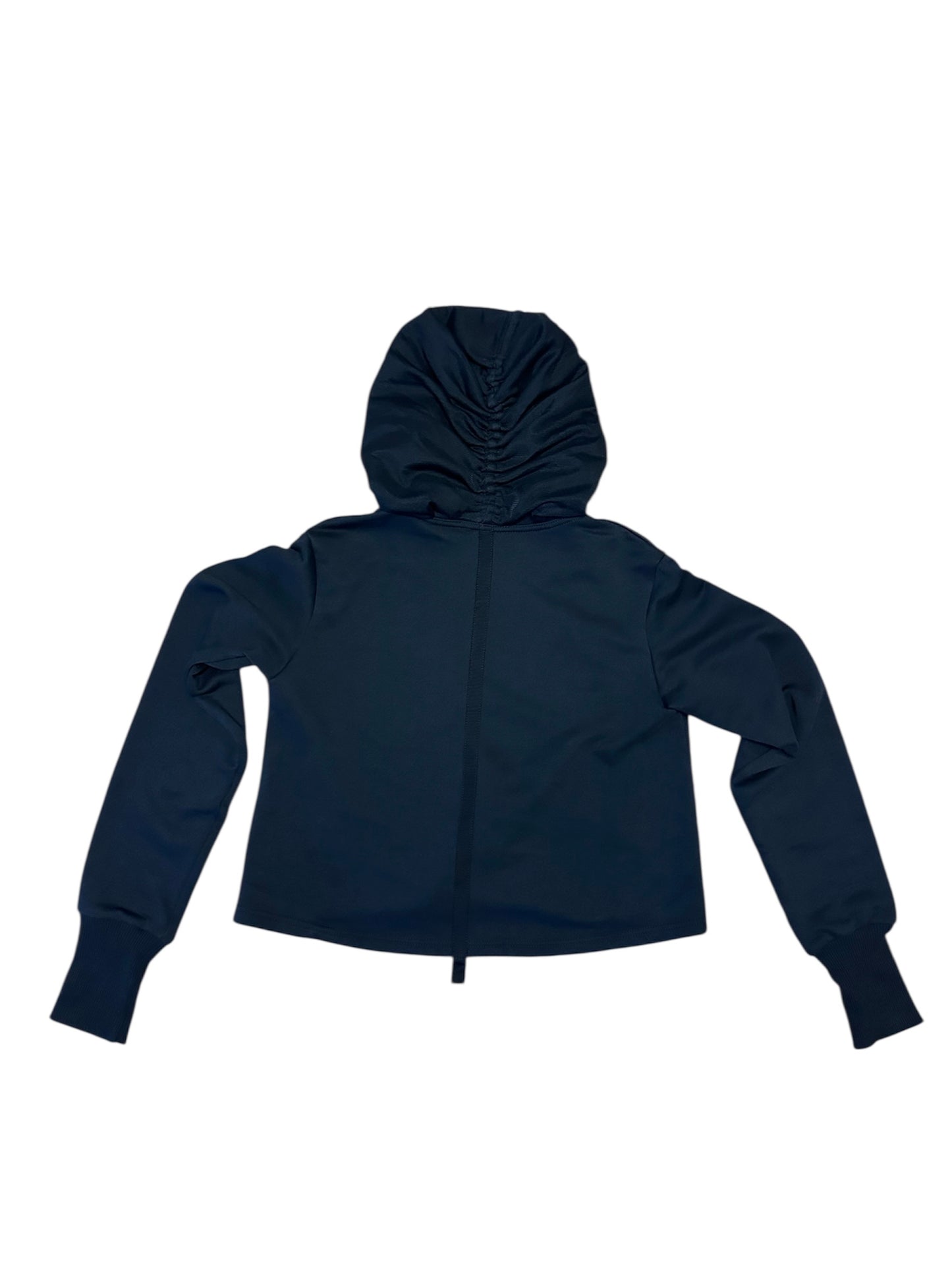 Cropped hoodie with mesh overlay