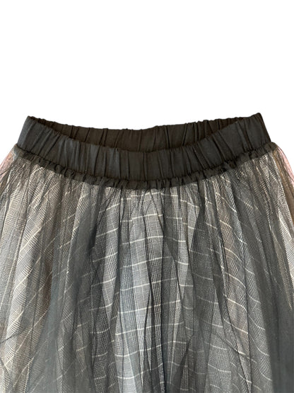 Long mesh/cotton skirt