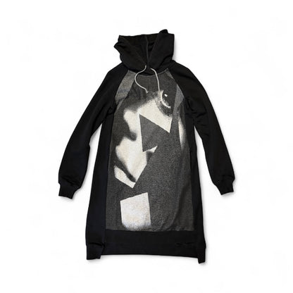 Sweatshirt Japanese cotton dress with a hood