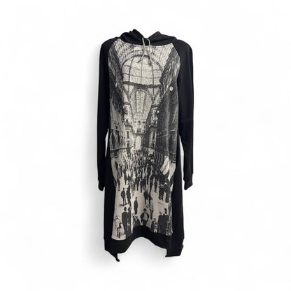 Sweatshirt Japanese cotton dress with a hood and first passage in London print