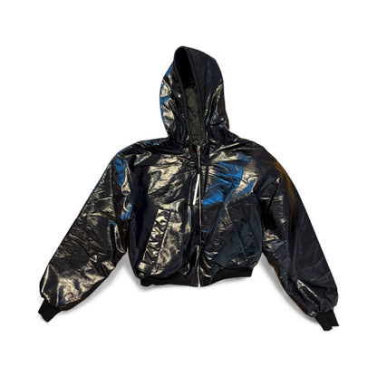 Bomber jacket with a hood