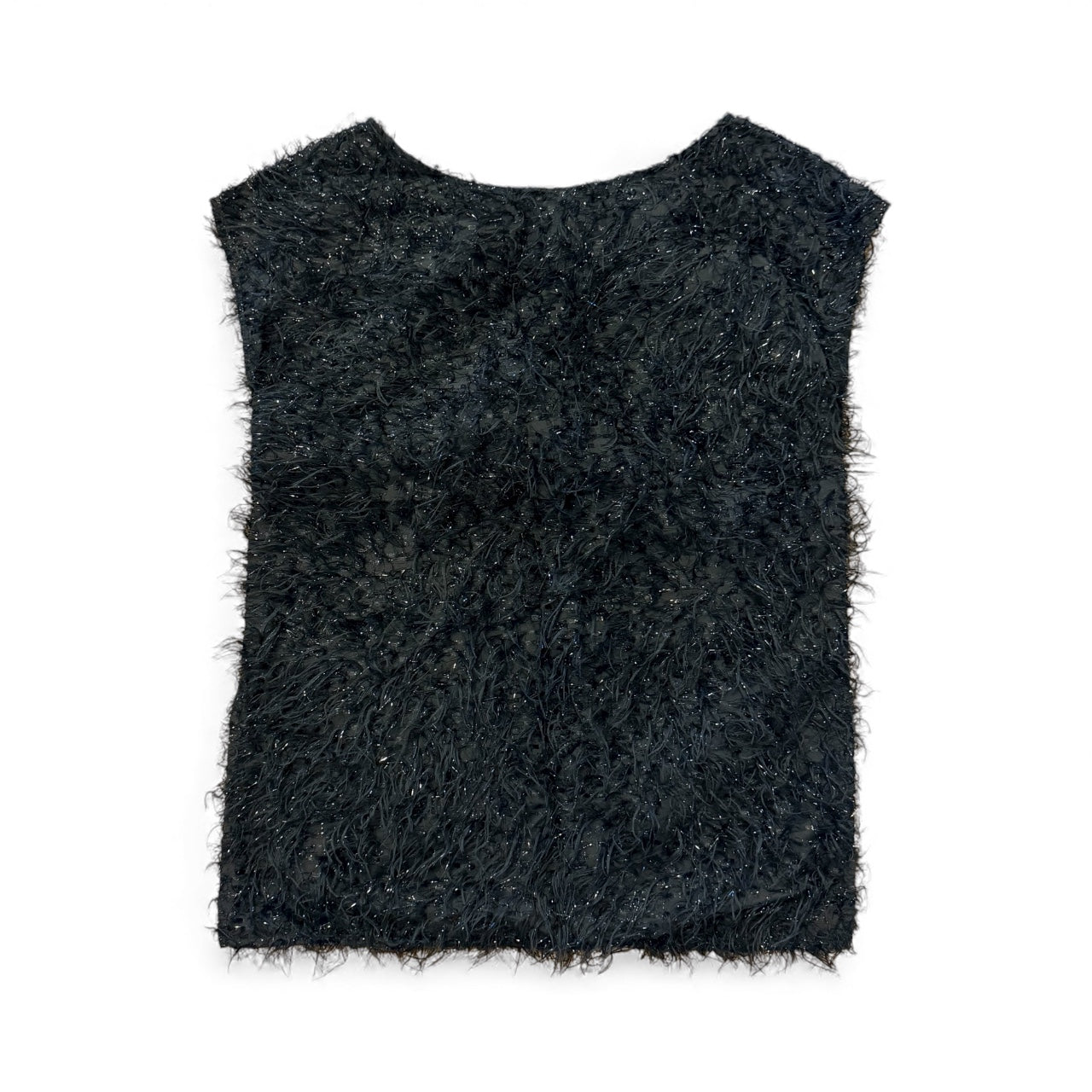 Short sleeve Top in sparkle feather like fabric