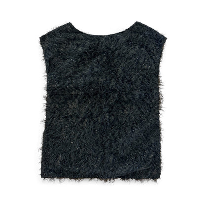 Short sleeve Top in sparkle feather like fabric