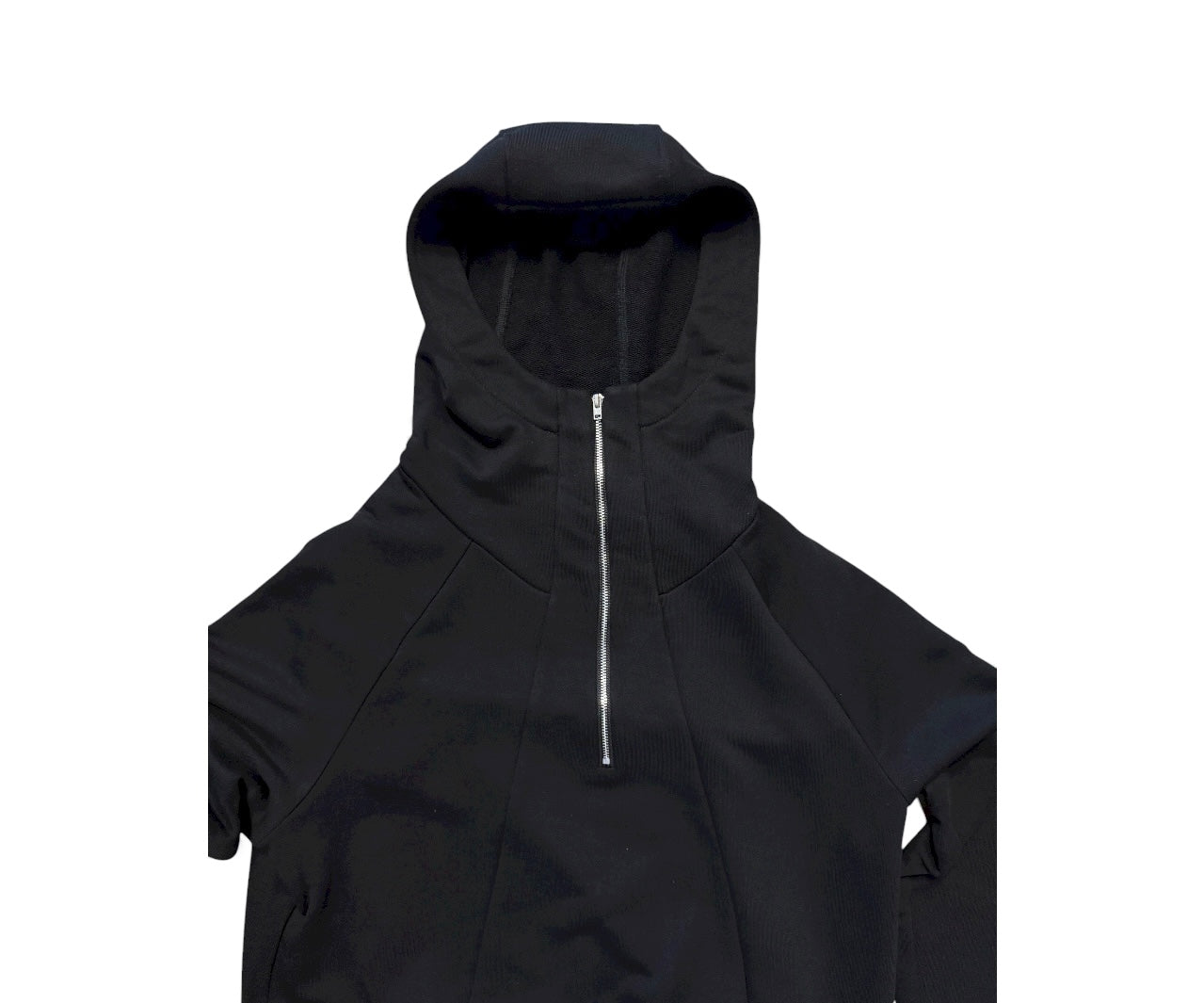 Cropped hoodie with zipper detail