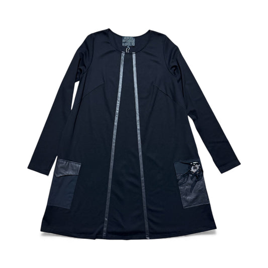 A-line dress with big silver buckle details