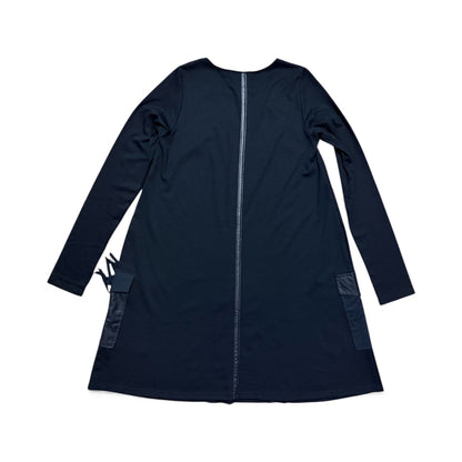 A-line dress with big silver buckle details