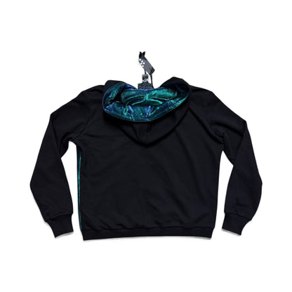 Iridescent sparkle Jacket with a hood