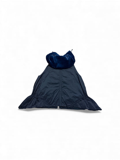 Vest with a luxurious faux fur collar and front zipper closure