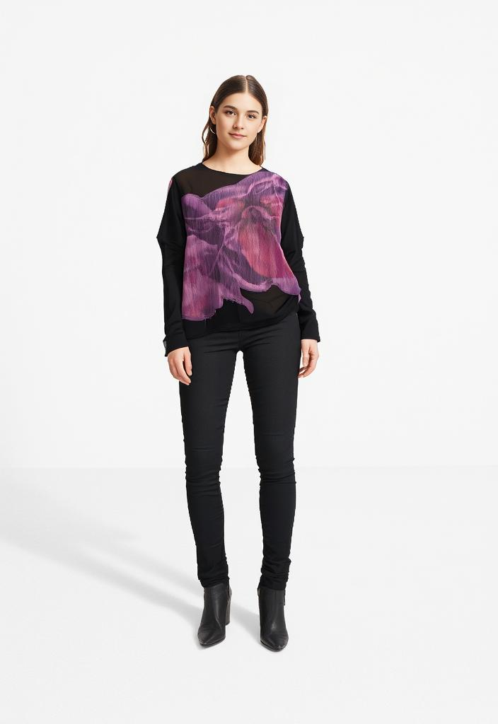 Long sleeve square top