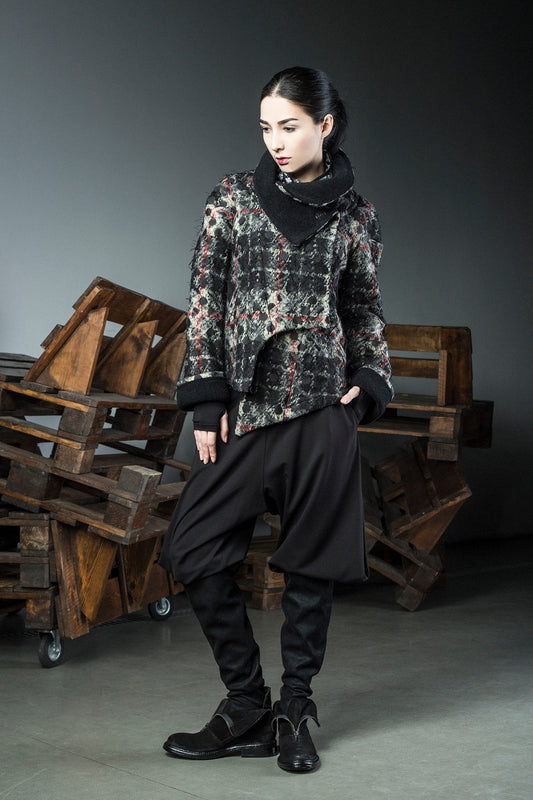 NY 77 DESIGN Coat with mesh layer